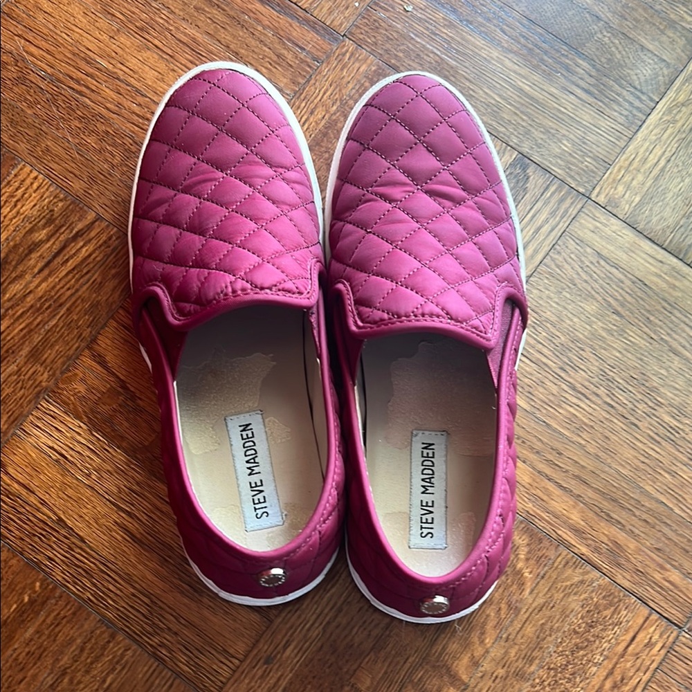Steve Madden Pink Quilted Slip-On Sneakers